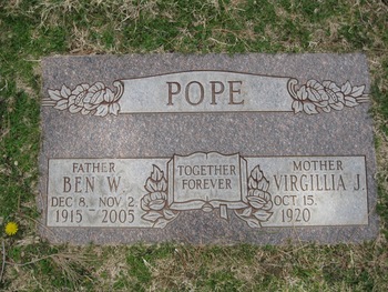 Pope, Virgillia J. gravesite