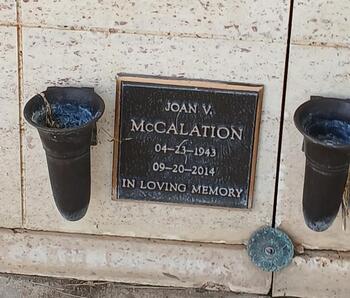 McCalation, Joan V. gravesite