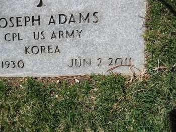 Adams,   Joseph gravesite