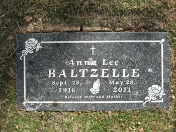 Baltzelle, Anna Lee gravesite