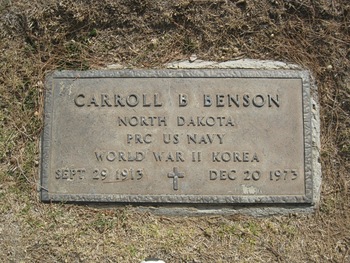 Benson, Carroll B. gravesite