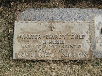 Culp, Walter Hardy gravesite