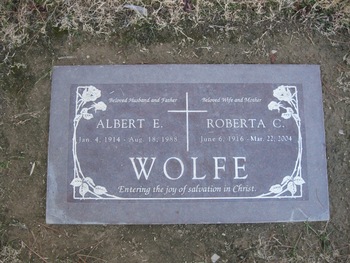 Wolfe, Roberta Florence gravesite