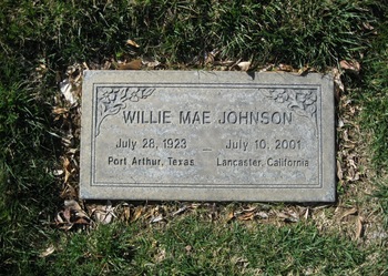 Johnson, Willie Mae gravesite