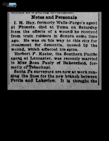 Keeler, Herbert Franklin document
