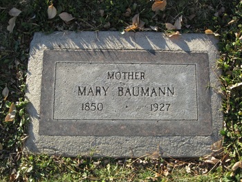 Baumann, Mary gravesite