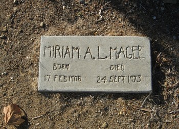 Magee,   Miriam A. L. gravesite